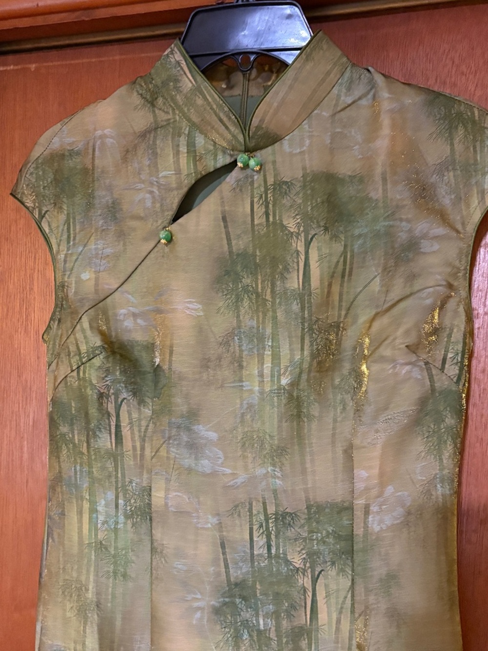 Beautiful green silk full length gown